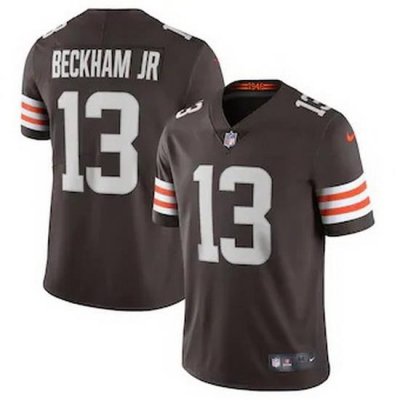 Cleveland Browns 13 Odell Beckham Jr  Men Nike Brown 2020 Vapor Limited Jersey