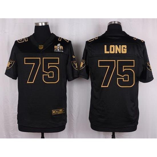 Nike Raiders #75 Howie Long Black Mens Stitched NFL Elite Pro Line Gold Collection Jersey