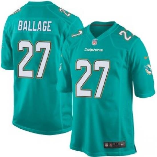 Kalen Ballage Miami Dolphins men Game Team Color Nike Jersey Aqua