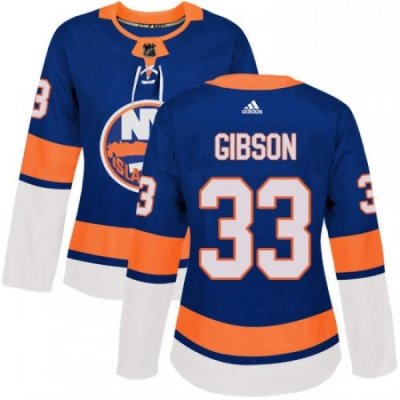 Womens Adidas New York Islanders 33 Christopher Gibson Authentic Royal Blue Home NHL Jersey