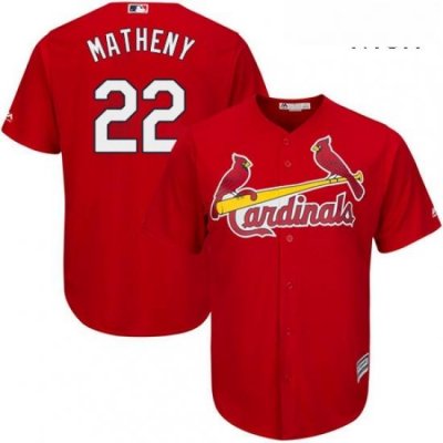 Mens Majestic St Louis Cardinals 22 Mike Matheny Replica Red Alternate Cool Base MLB Jersey