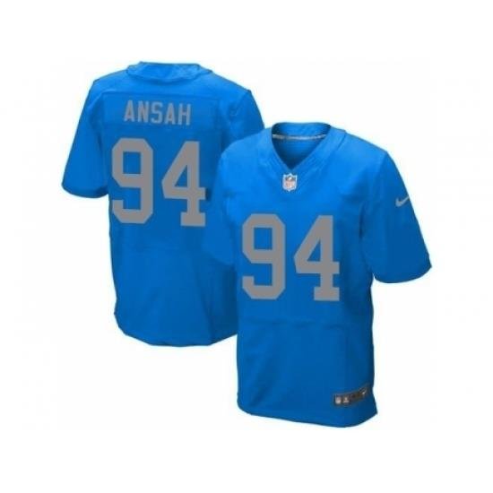 Nike Detroit Lions 94 Ziggy Ansah Blue Elite Alternate NFL Jersey