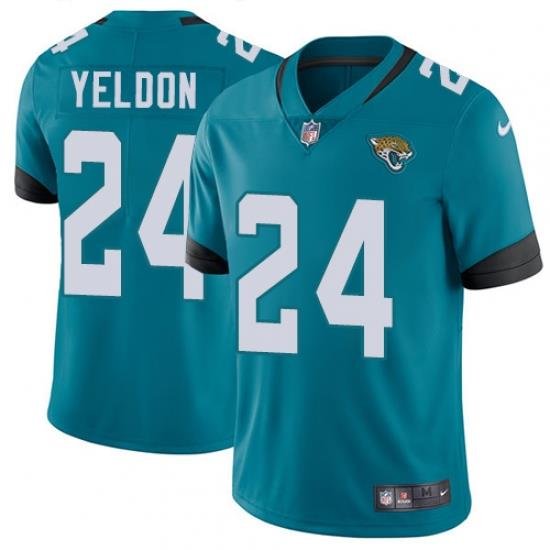 Nike Jaguars #24 T J  Yeldon Teal Green Alternate Men Stitched NFL Vapor Untouchable Limited Jersey