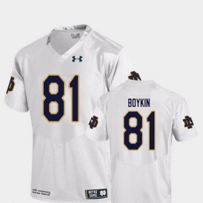 Men Notre Dame Fighting Irish Miles Boykin 81 White College Football Replica Jersey