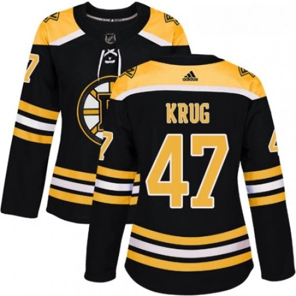 Womens Adidas Boston Bruins 47 Torey Krug Authentic Black Home NHL Jersey