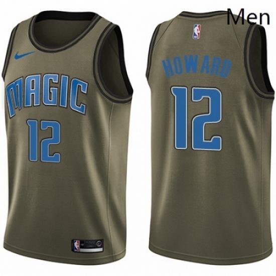 Mens Nike Orlando Magic 12 Dwight Howard Swingman Green Salute to Service NBA Jersey