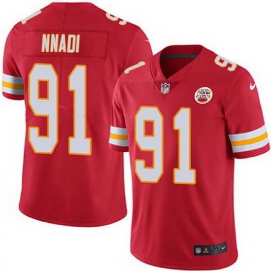 Nike Chiefs #91 Derrick Nnadi Red Team Color Mens Stitched NFL Vapor Untouchable Limited Jersey