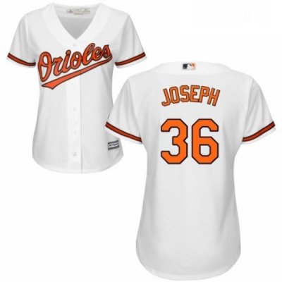 Womens Majestic Baltimore Orioles 36 Caleb Joseph Authentic White Home Cool Base MLB Jersey