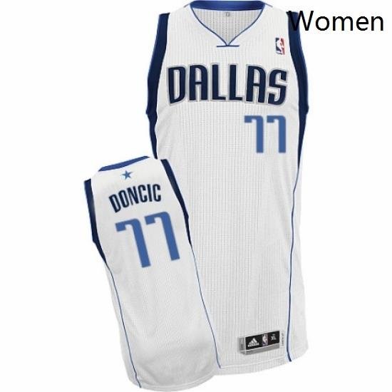 Womens Nike Dallas Mavericks 77 Luka Doncic Authentic White Home NBA Jersey Association Edition