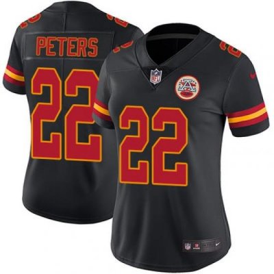 Nike Chiefs #22 Marcus Peters Black Womens Stitched NFL Limited Rush Jersey