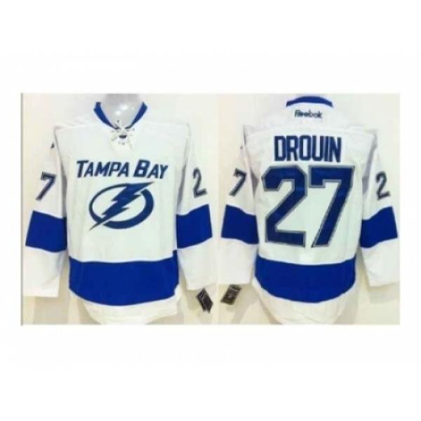 NHL Tampa Bay Lightning 27 Jonathan Drouin White Jersey