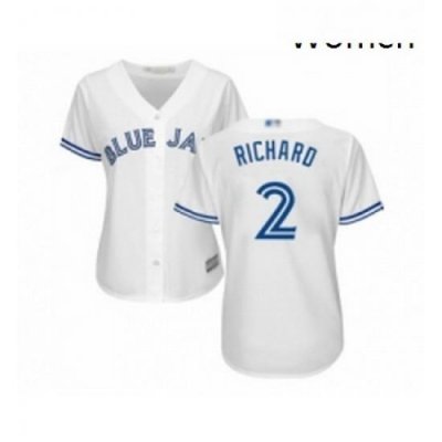 Womens Toronto Blue Jays 2 Clayton Richard Replica White Home Baseball Jersey