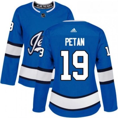 Womens Adidas Winnipeg Jets 19 Nic Petan Authentic Blue Alternate NHL Jersey