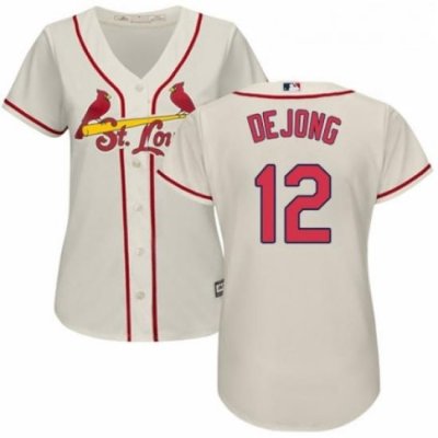 Womens Majestic St Louis Cardinals 12 Paul DeJong Replica Cream Alternate Cool Base MLB Jersey