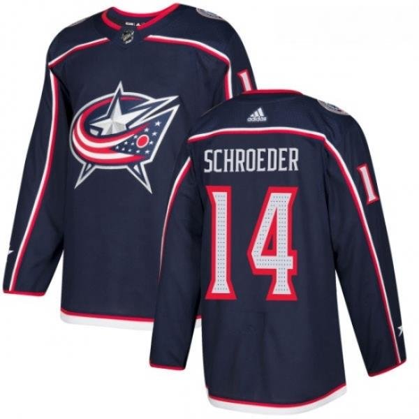 Youth Adidas Columbus Blue Jackets 14 Jordan Schroeder Authentic Navy Blue Home NHL Jersey