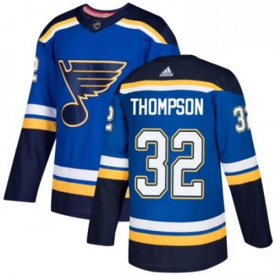 Mens Adidas St Louis Blues 32 Tage Thompson Authentic Royal Blue Home NHL Jersey