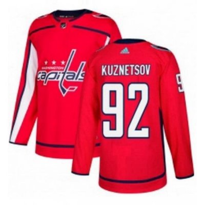 Mens Adidas Washington Capitals 92 Evgeny Kuznetsov Authentic Red Home NHL Jersey