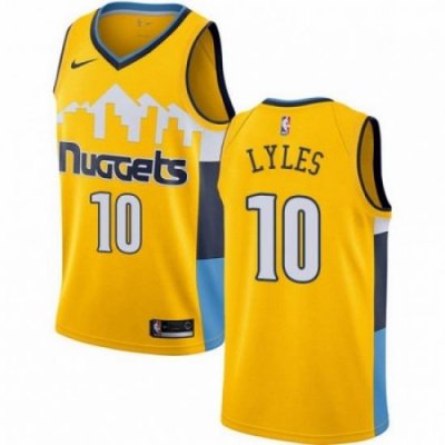 Mens Nike Denver Nuggets 10 Trey Lyles Swingman Gold Alternate NBA Jersey Statement Edition