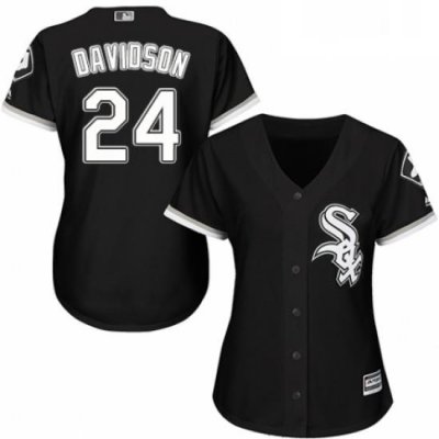 Womens Majestic Chicago White Sox 24 Matt Davidson Replica Black Alternate Home Cool Base MLB Jersey