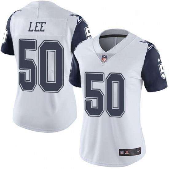 Womens Nike Dallas Cowboys 50 Sean Lee Limited White Rush Vapor Untouchable NFL Jersey