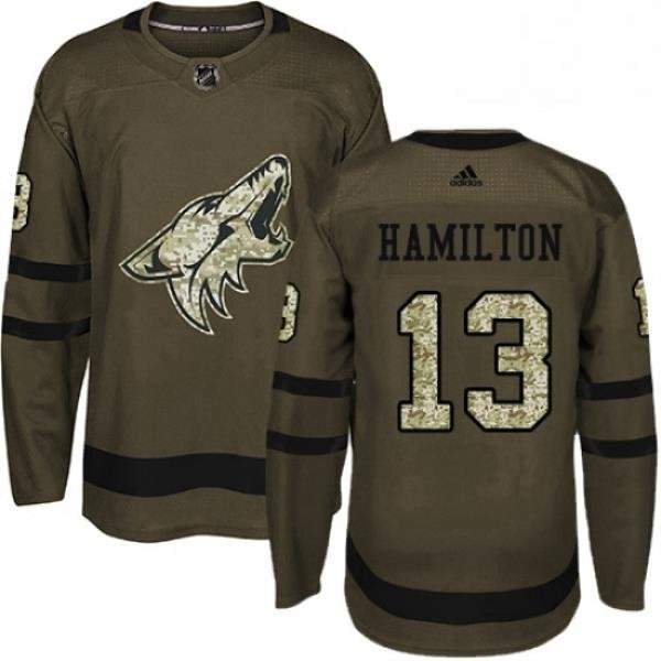 Youth Adidas Arizona Coyotes 13 Freddie Hamilton Authentic Green Salute to Service NHL Jersey