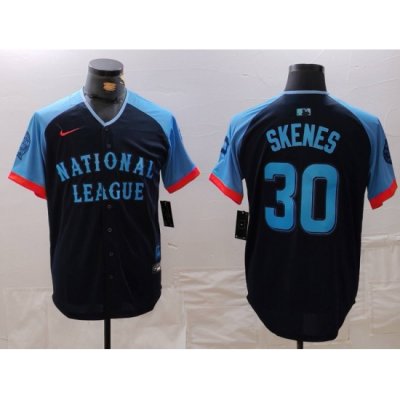 Men National League 30 Paul Skenes Navy 2024 All Star Limited Stitched Baseball Jersey 6