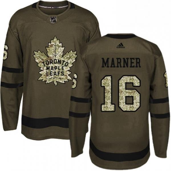 Mens Adidas Toronto Maple Leafs 16 Mitchell Marner Authentic Green Salute to Service NHL Jersey