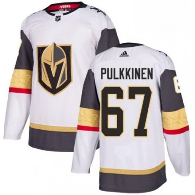 Mens Adidas Vegas Golden Knights 67 Teemu Pulkkinen Authentic White Away NHL Jersey