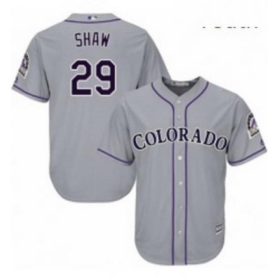 Youth Majestic Colorado Rockies 29 Bryan Shaw Authentic Grey Road Cool Base MLB Jersey