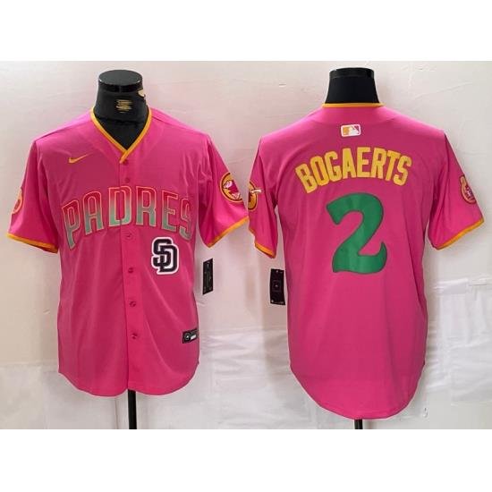 Men San Diego Padres 2 Xander Bogaerts Pink Cool Base Stitched Baseball Jersey 1