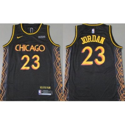 Chicago Bulls 23 Michael Jordan Black 2021 City Edition Nike Swingman Jersey