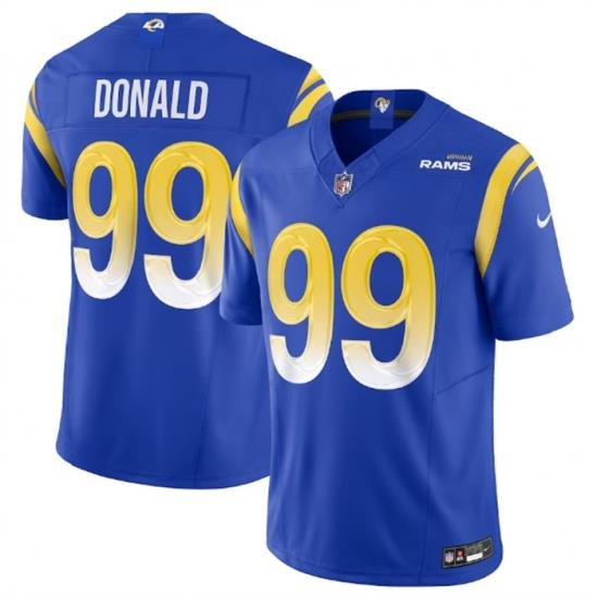 Men Los Angeles Rams 99 Aaron Donald Royal 2023 F U S E  Vapor Untouchable Limited Stitched Football Jersey