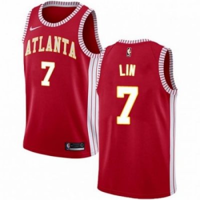 Mens Nike Atlanta Hawks 7 Jeremy Lin Swingman Red NBA Jersey Statement Edition