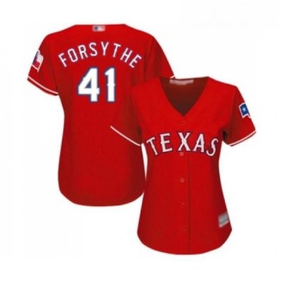 Womens Texas Rangers 41 Logan Forsythe Replica Red Alternate Cool Base Baseball Jersey