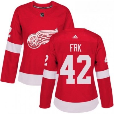 Womens Adidas Detroit Red Wings 42 Martin Frk Premier Red Home NHL Jersey