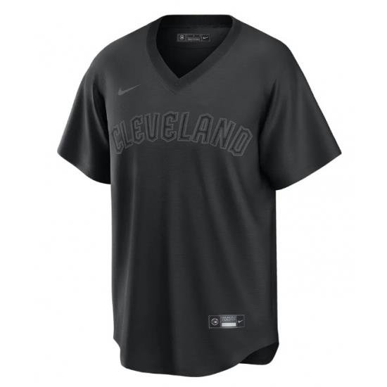 Men Cleveland Guardians 11 Jose Ramirez Black Pitch Black Fashion Replica Stitched Baseball Jersey