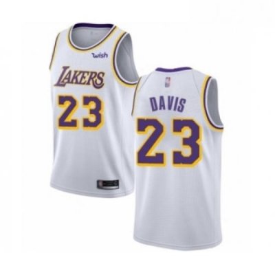 Youth Los Angeles Lakers 23 Anthony Davis Swingman White Basketball Jersey Association Edition