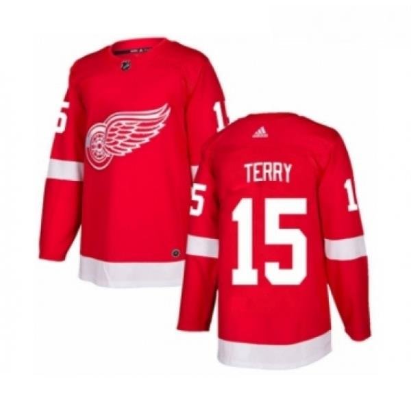 Youth Adidas Detroit Red Wings 15 Chris Terry Premier Red Home NHL Jersey