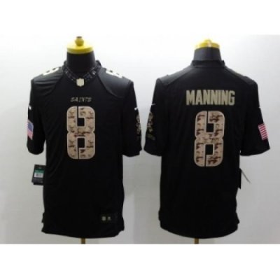 Nike New Orleans Saints 8 manning Black Limited Salute to Service NFL Jersey