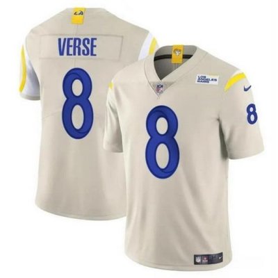 Men Los Angeles Rams 8 Jared Verse Bone 2024 Draft Vapor Untouchable Stitched Football Jersey