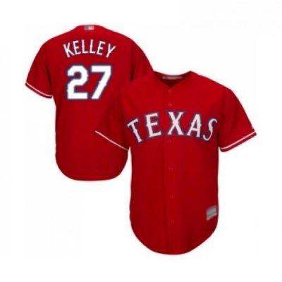 Youth Texas Rangers 27 Shawn Kelley Replica Red Alternate Cool Base Baseball Jersey