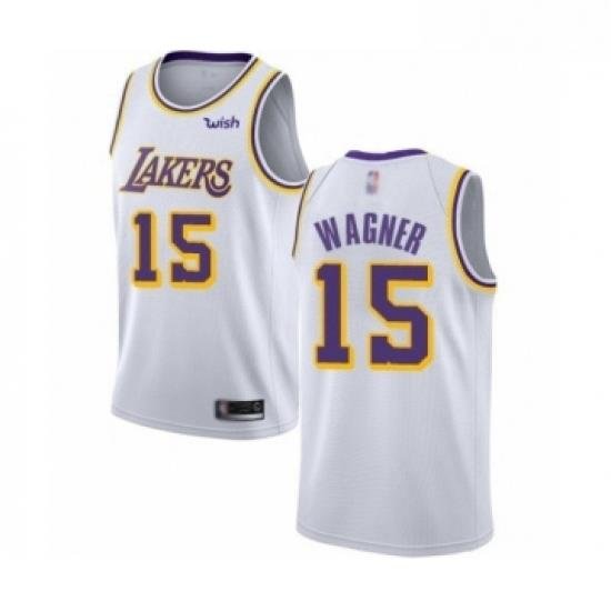 Youth Los Angeles Lakers 15 Moritz Wagner Swingman White Basketball Jersey Association Edition