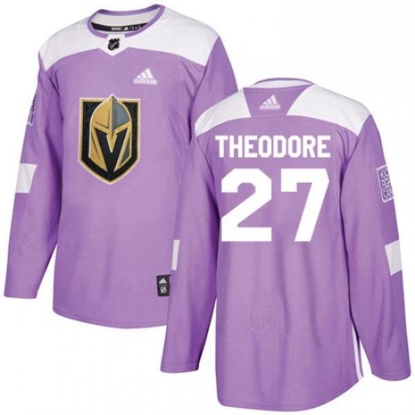 Youth Adidas Vegas Golden Knights 27 Shea Theodore Authentic Purple Fights Cancer Practice NHL Jersey