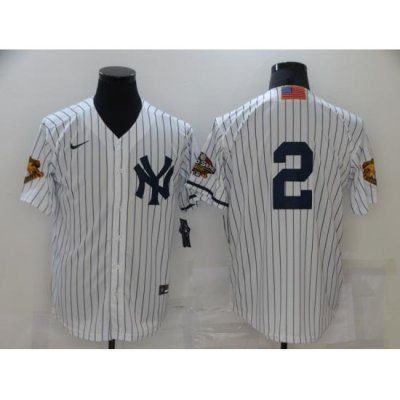 Men NeW York Yankees 2 Derek Jeter White Nike Game ThroWback Jersey