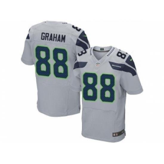 Nike Seattle Seahawks 88 Jimmy Graham Grey Elite NFL Jersey