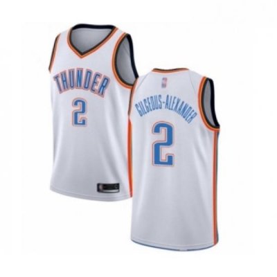 Youth Oklahoma City Thunder 2 Shai Gilgeous Alexander Swingman White Basketball Jersey Association Edition