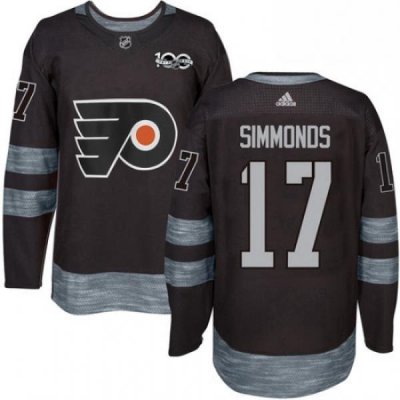 Mens Adidas Philadelphia Flyers 17 Wayne Simmonds Premier Black 1917 2017 100th Anniversary NHL Jersey