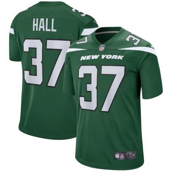 Men New York Jets Bryce Hall #37 Green Vapor Limited Stitched Football Jersey