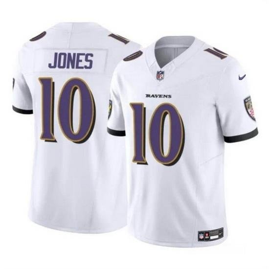 Men Baltimore Ravens 10 Emory Jones White 2023 F U S E Vapor Limited Football Jersey