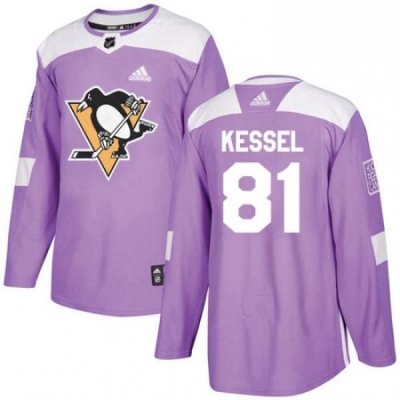 Youth Adidas Pittsburgh Penguins 81 Phil Kessel Authentic Purple Fights Cancer Practice NHL Jersey